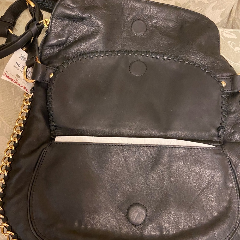 Sabina New York Black genuine Leather Crossbody/Messenger Bag NWT - Picture 5 of 16